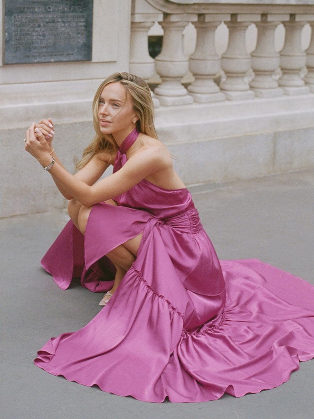 NWT Few Moda Greta Louise Tome Sintra Maxi Dress size 4 magenta pink
